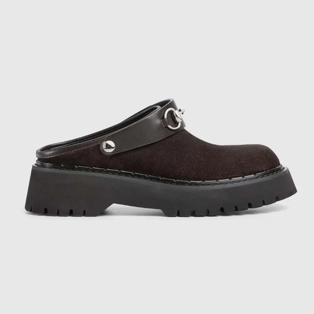 Gucci Women Mule with Horsebit-Dark Brown 835829AAE3R