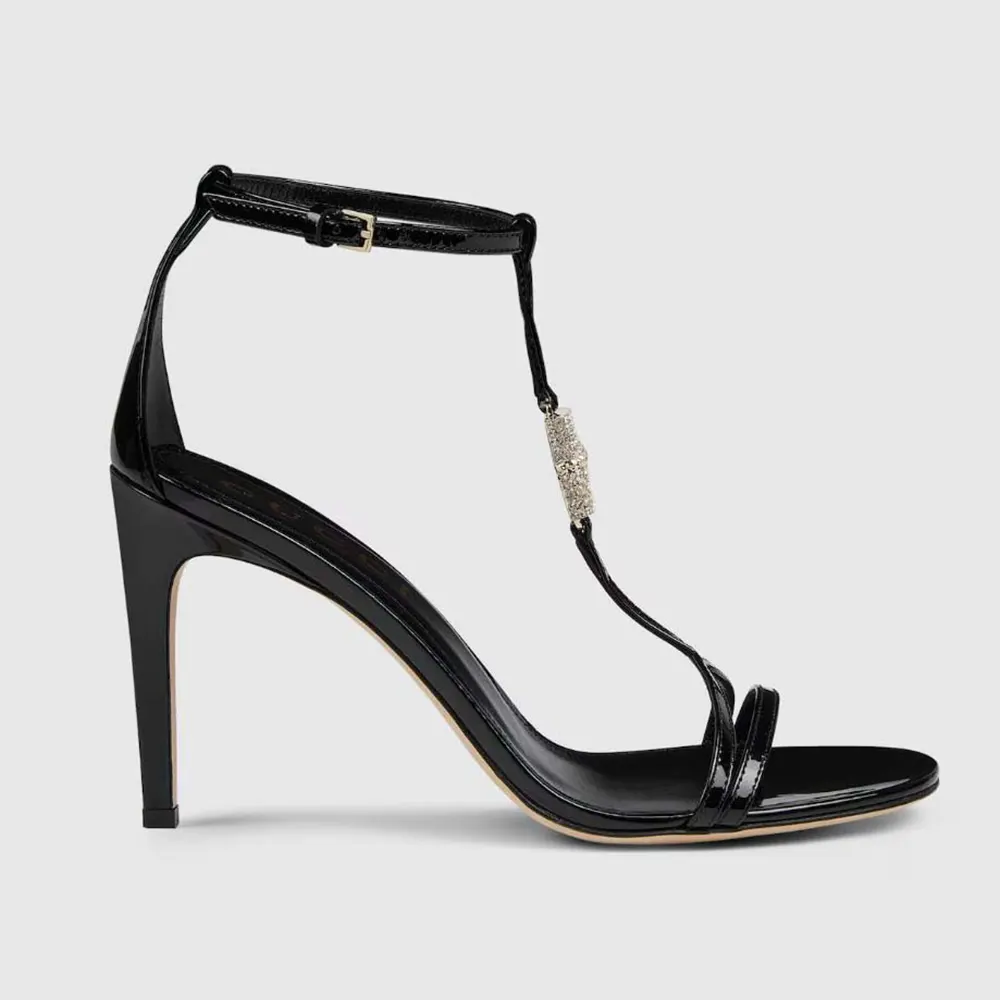 Gucci Women Sandal with Bamboo-Black ‎835736BNC00