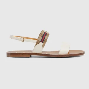 Gucci Women Sandal with Interlocking G and Web-White 832447AAEYQ