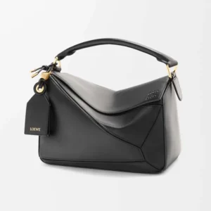 Loewe Unisex Small Featherlight Puzzle Bag in Nappa Lambskin-Black