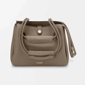Loewe Women Small Madrid Bag in Supple Grained Calfskin-Gray