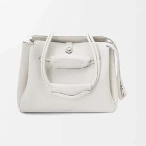 Loewe Women Small Madrid Bag in Supple Grained Calfskin-White