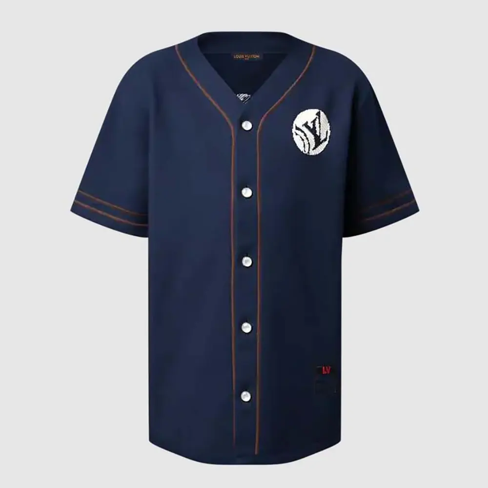 Louis Vuitton Women Knitted Short-Sleeved Baseball Shirt 1AIMCS