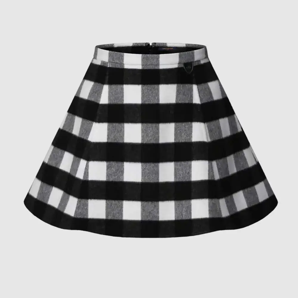 Louis Vuitton Women Check Flared Skirt 1AIQP1