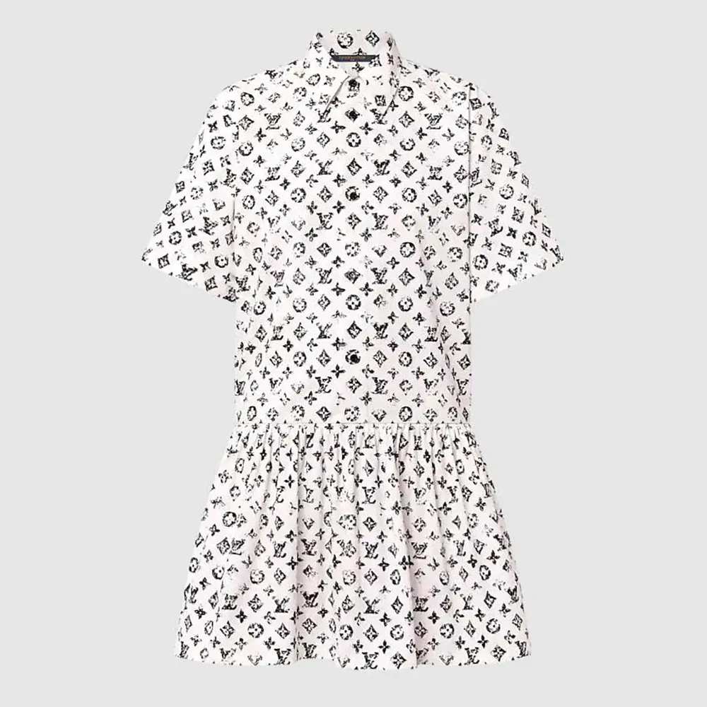 Louis Vuitton Women Graphic Monogram Shirt Dress 1AHZOM