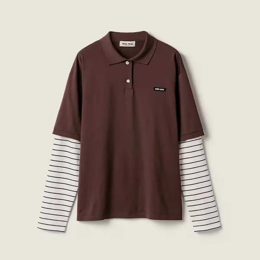 Miu Miu Wome Jersey Polo Shirt MJL07617ORF0RQM