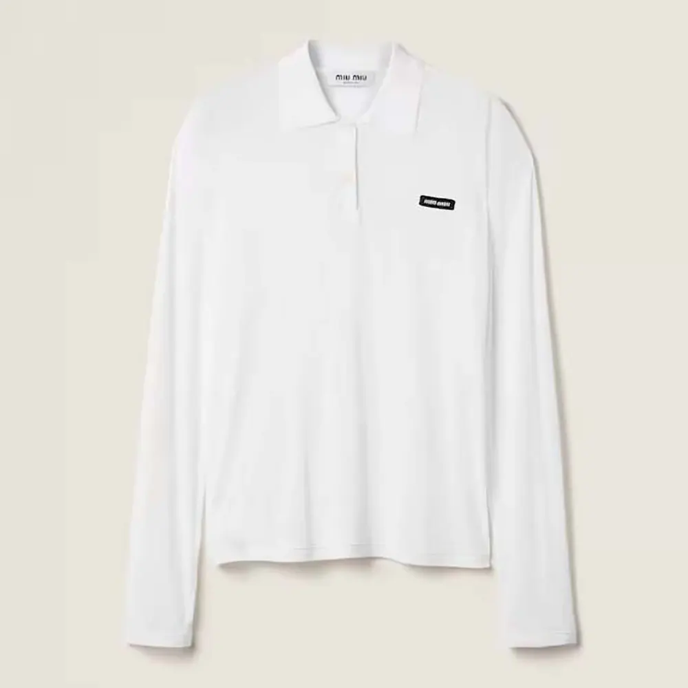 Miu Miu Women Ribbed Jersey Polo Shirt MJL050133OF0009