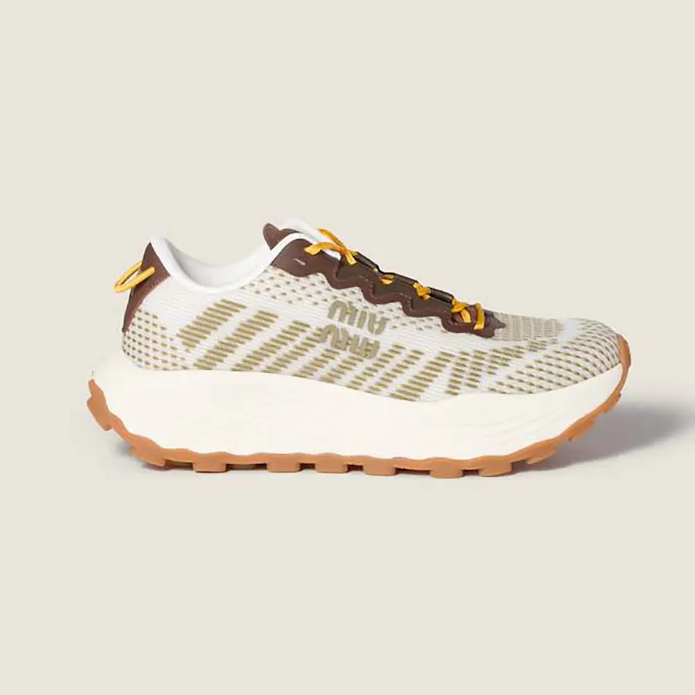 Miu Miu Women Technical Fabric Sneakers-Green 5E480E3LEDF077G