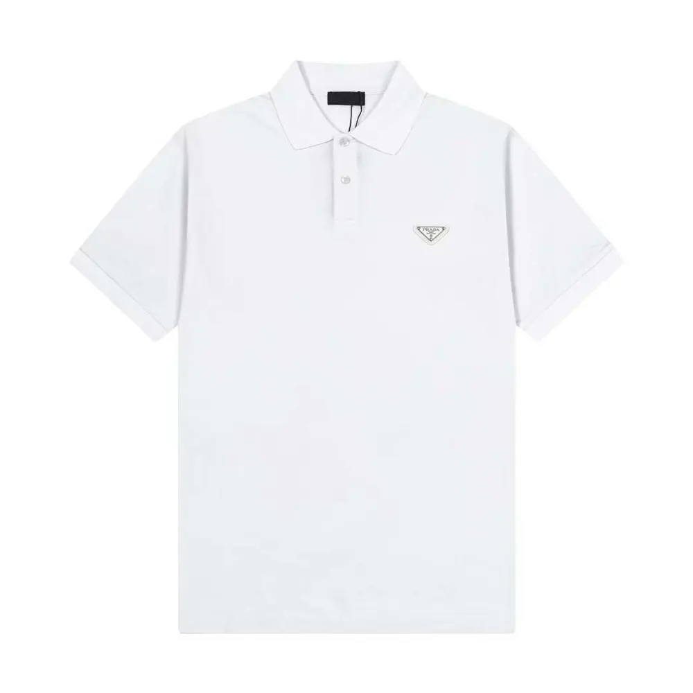 Prada Men Fleece Polo Natural Shirt in a Fleece Design-White