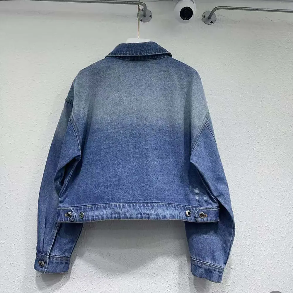 Prada Women Cropped Organic Denim Jacket GFB27913Z6