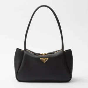 Prada Women Darling Medium Leather Shoulder Bag-Black 1BA4442CYS