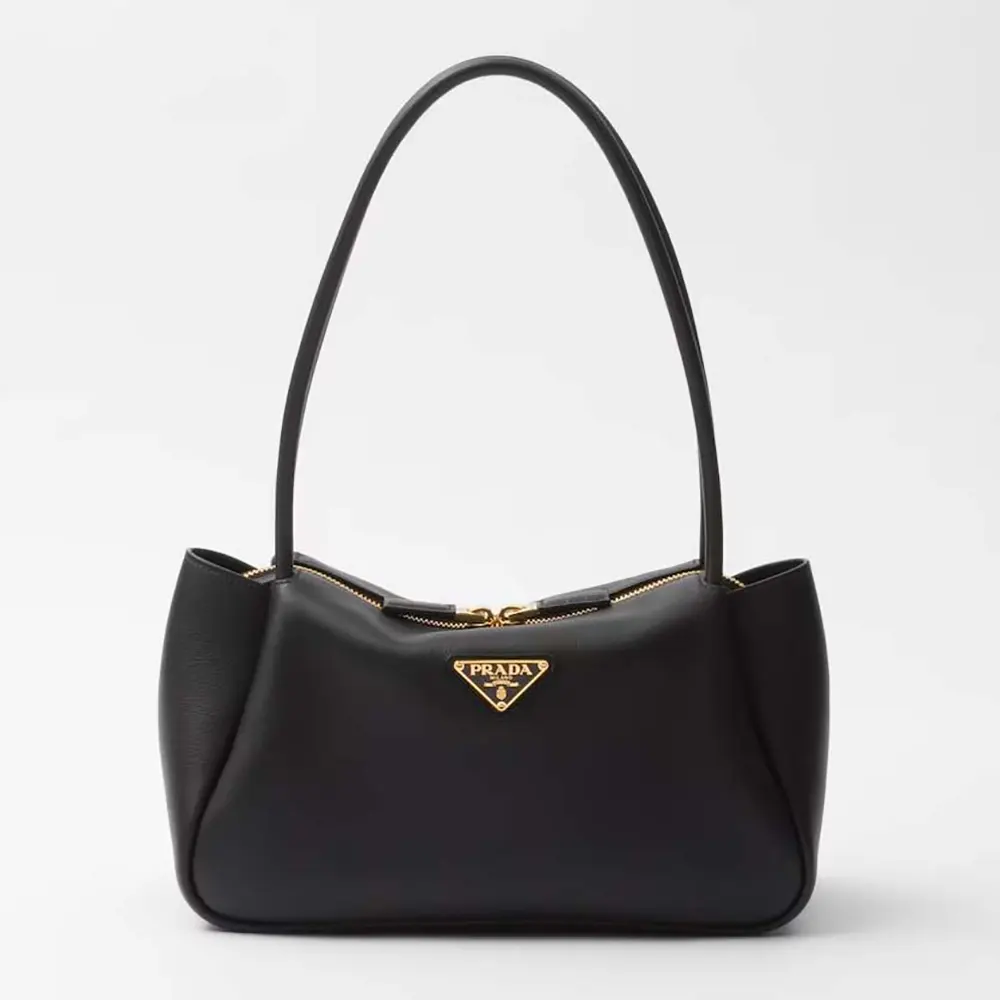 Prada Women Darling Medium Leather Shoulder Bag-Black 1BA4442CYS
