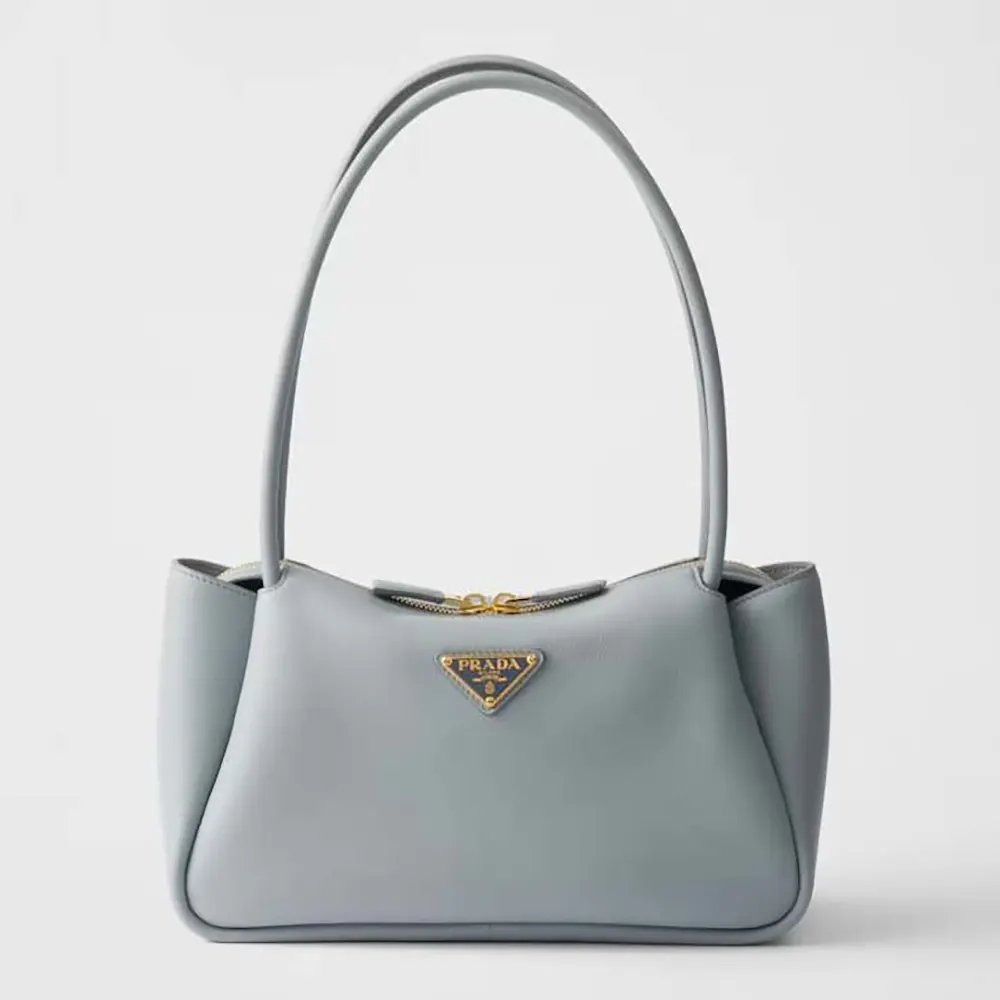 Prada Women Darling Medium Leather Shoulder Bag-Light Blue 1BA4442CYS