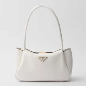Prada Women Darling Medium Leather Shoulder Bag-White 1BA4442CYS