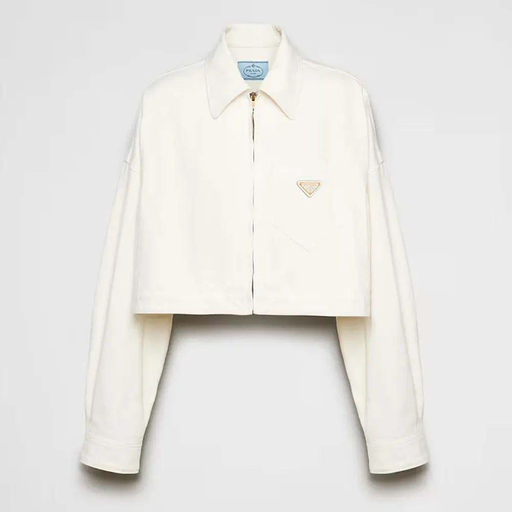 Prada Women Denim Blouson Jacket GFB27914LWF01CD