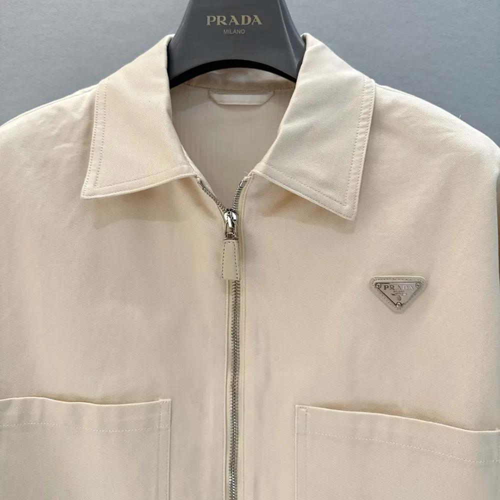 Prada Women Denim Blouson Jacket GFB27914LWF01CD