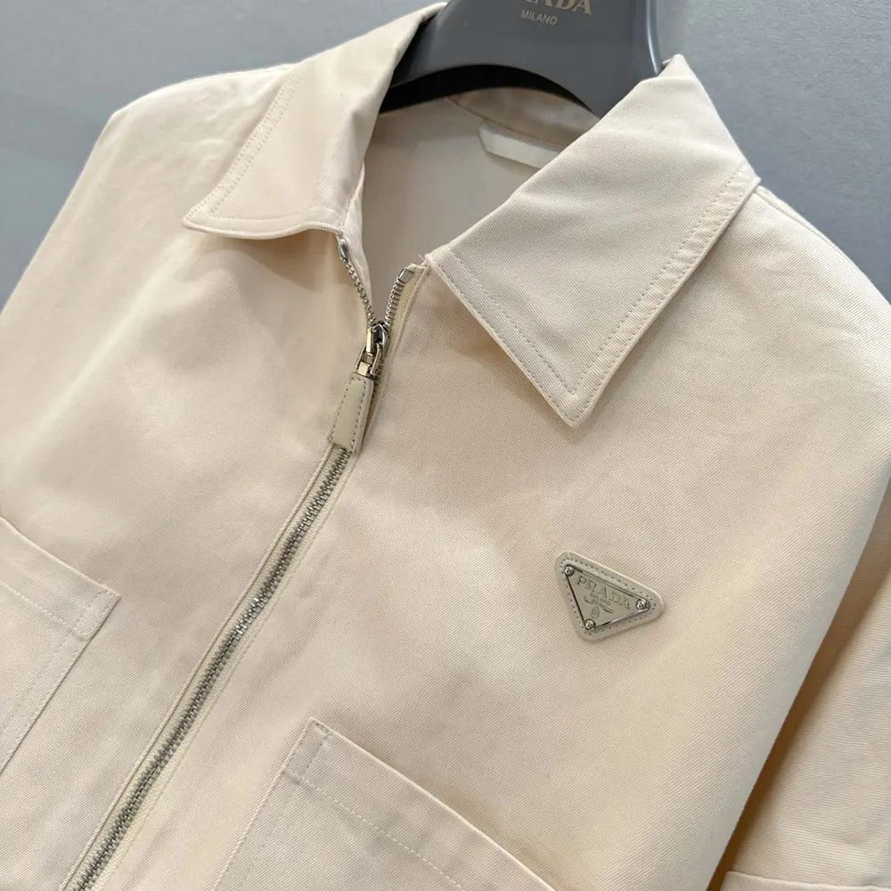 Prada Women Denim Blouson Jacket GFB27914LWF01CD