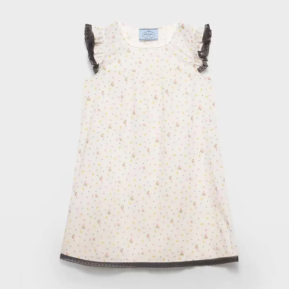 Prada Women Floral Print Cotton Batiste Mini-dress P3P3217ML