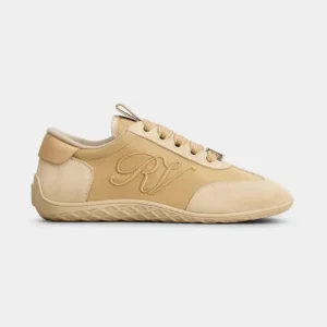 Roger Vivier Women Viv Low Sneakers in Suede-Beige