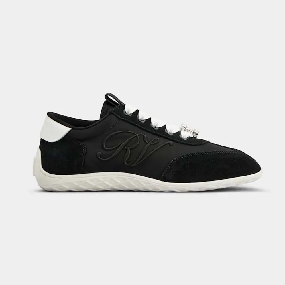Roger Vivier Women Viv Low Sneakers in Suede-Black