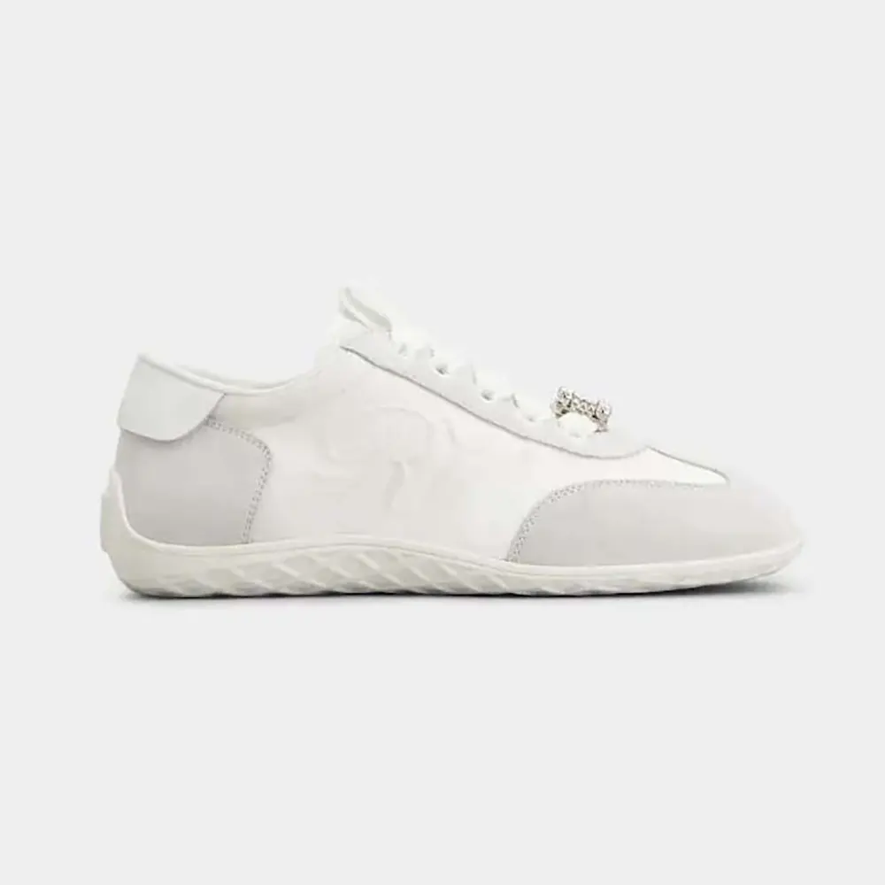 Roger Vivier Women Viv Low Sneakers in Suede-White