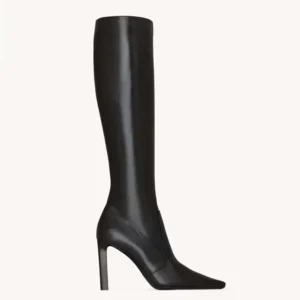 Saint Laurent YSL Women Francoise Boots In Smooth Leather-Black