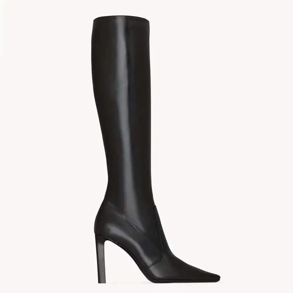 Saint Laurent YSL Women Francoise Boots In Smooth Leather-Black