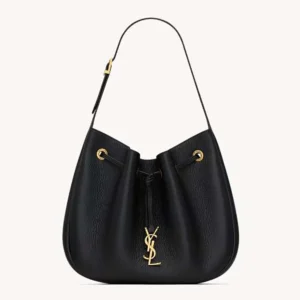 Saint Laurent YSL Women Paris VII Small Hobo in Grained Leather-Black