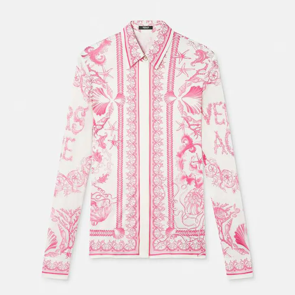 Versace Women Underwater Barocco Fitted Shirt 1014764