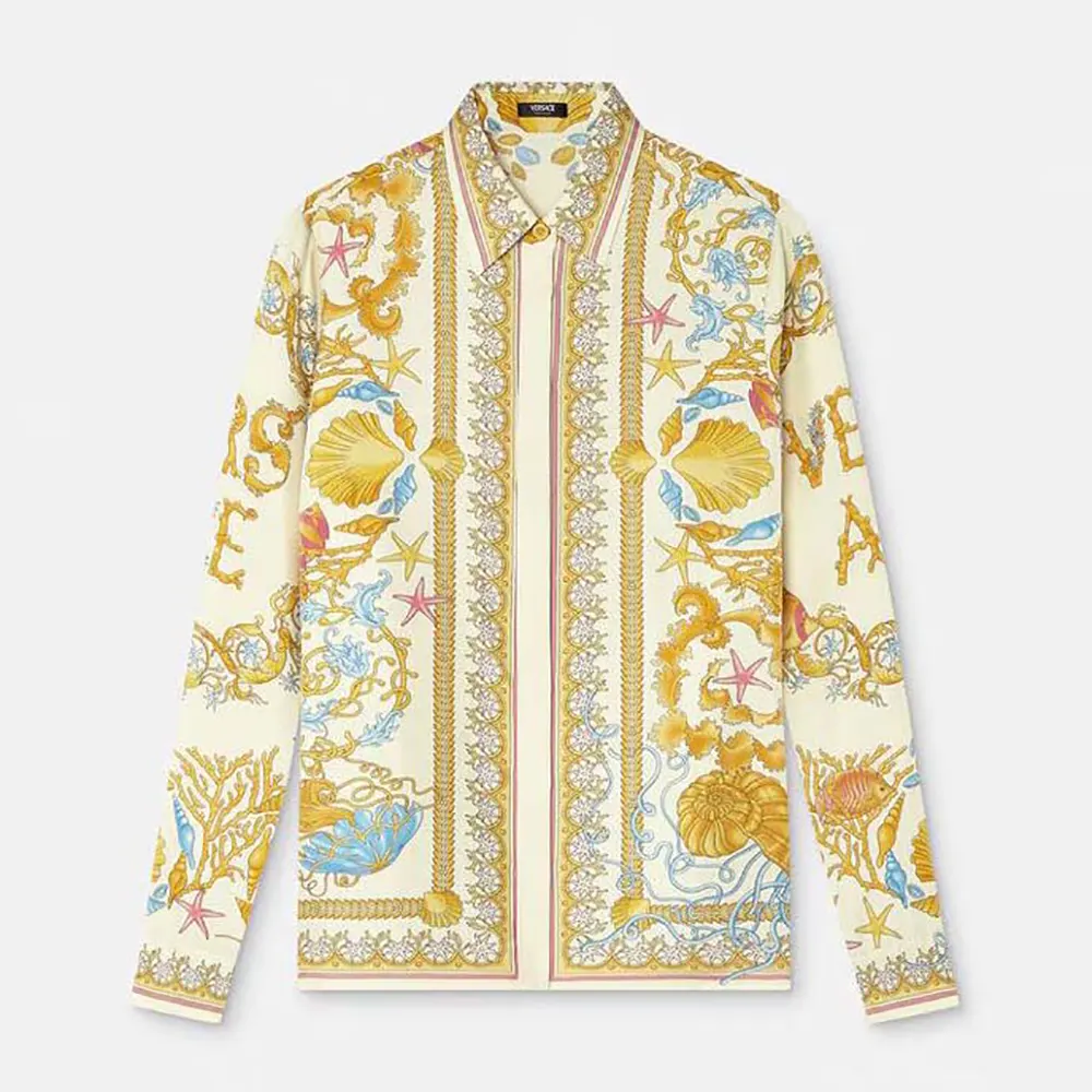 Versace Women Underwater Barocco Silk Shirt 1001360
