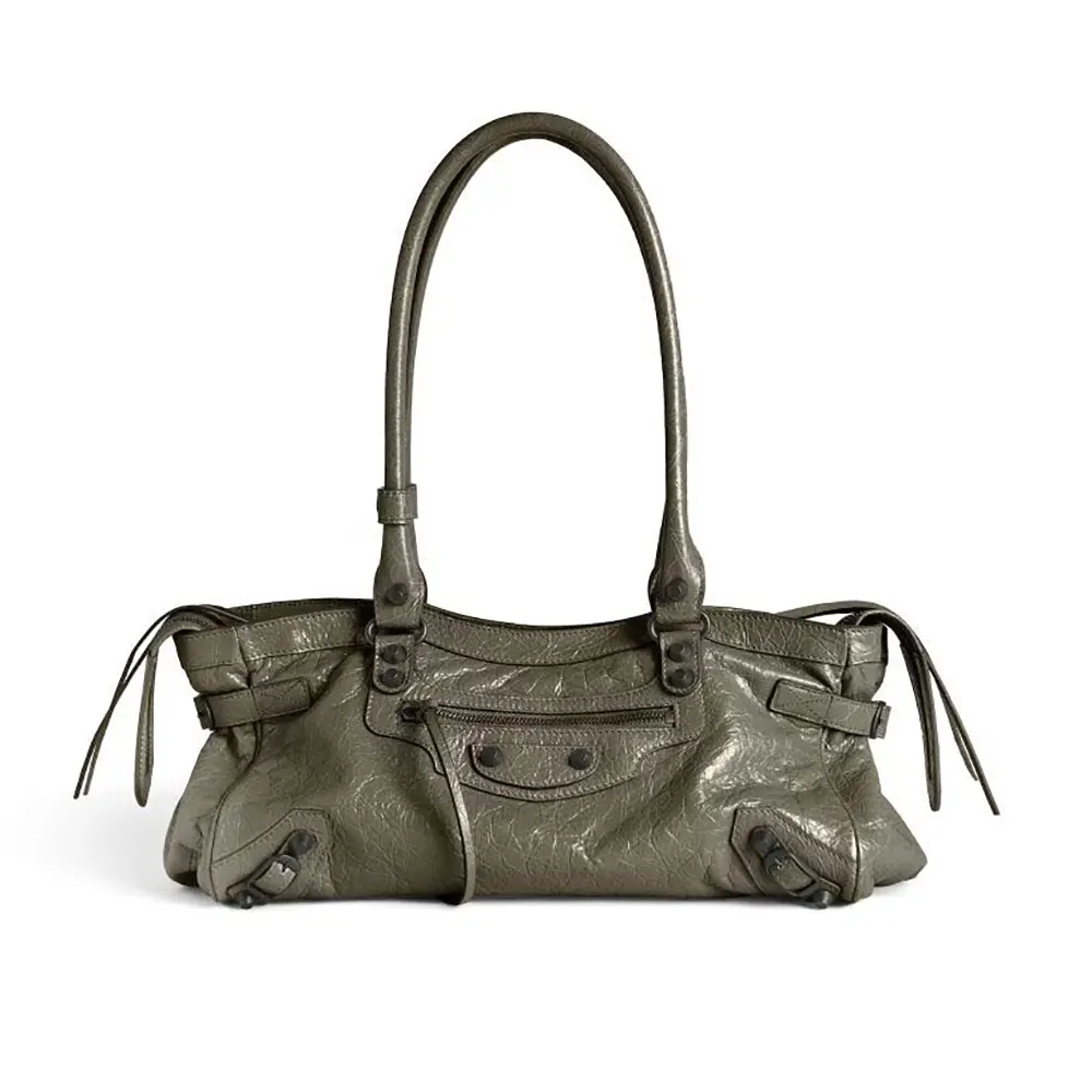 Balenciaga Women Le City Bag East-West In Army Green 8457042A