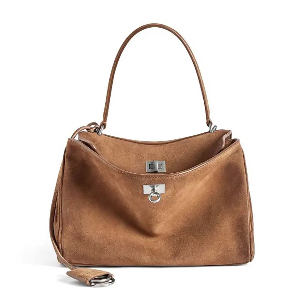 Balenciaga Women Rodeo Handbag Small In Camel-Brown 7897792A