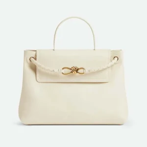 Bottega Veneta Women Ciao Ciao in Silky Calf Leather-White 817231V