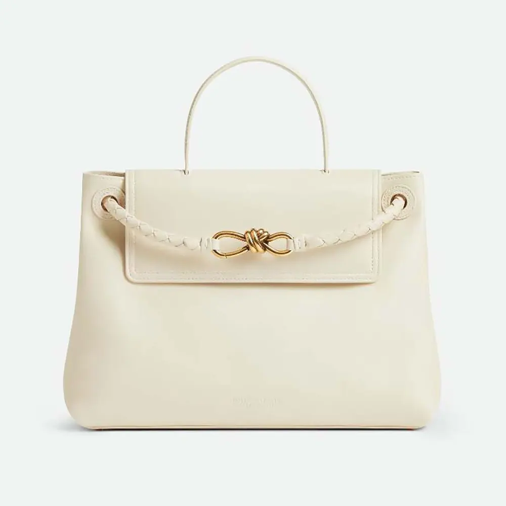 Bottega Veneta Women Ciao Ciao in Silky Calf Leather-White 817231V