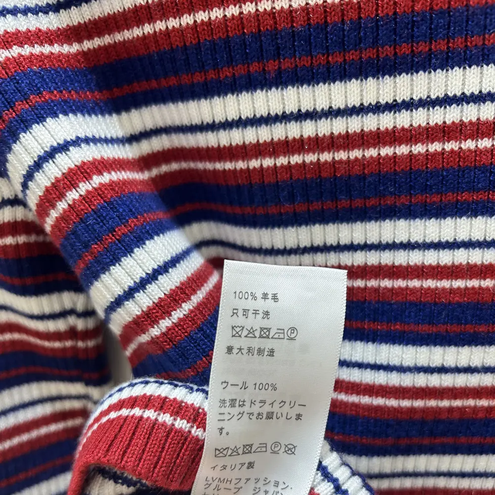 Celine Women Turtleneck Sweater In Striped Ribbed Wool RY0KF0O86