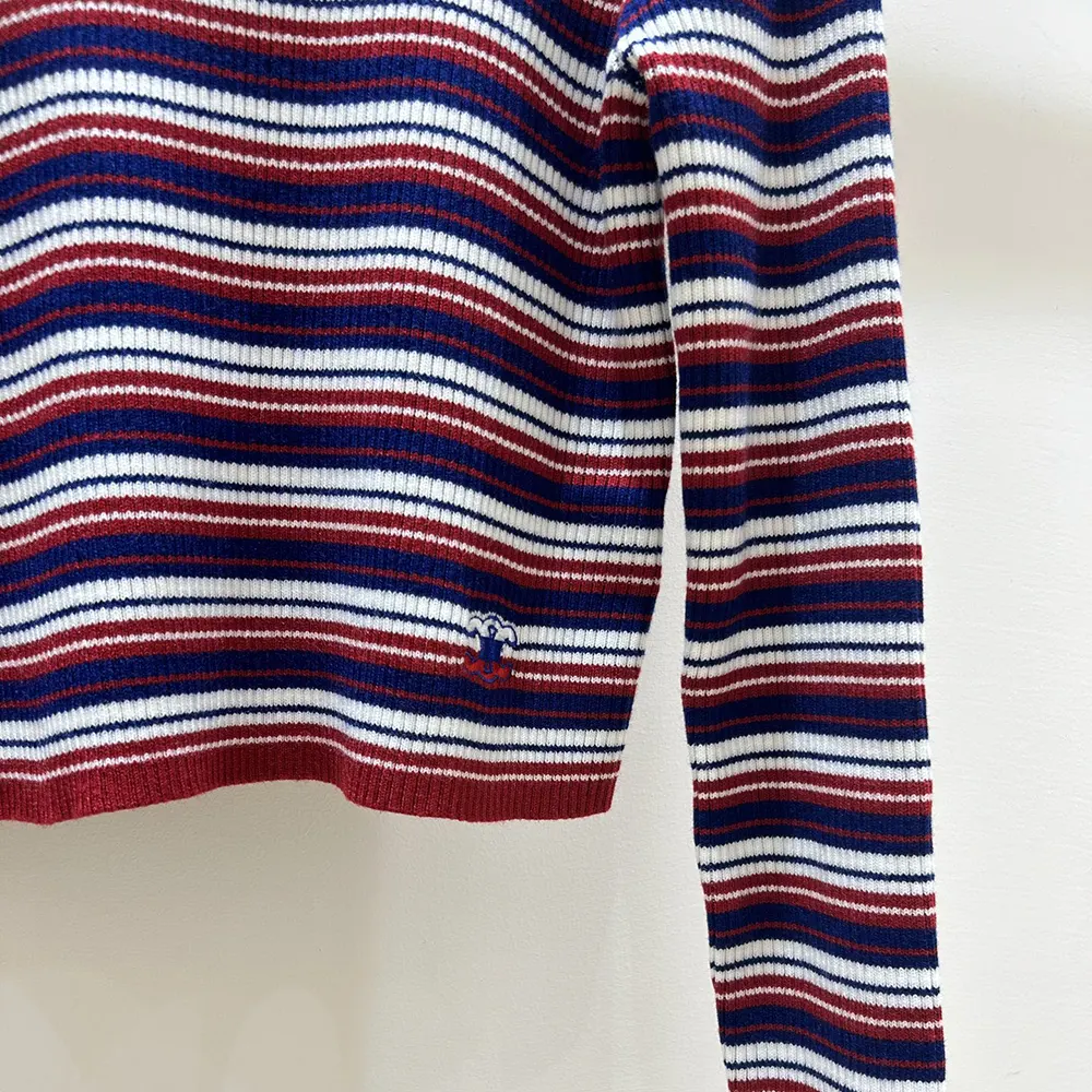 Celine Women Turtleneck Sweater In Striped Ribbed Wool RY0KF0O86