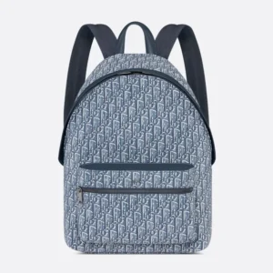 Dior Men Rider Backpack Blue Dior Oblique Jacquard 1VOBA088YKY
