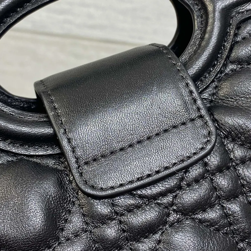 Dior Women Dior Jolie Top Handle Mini Bag Black Cannage Lambskin