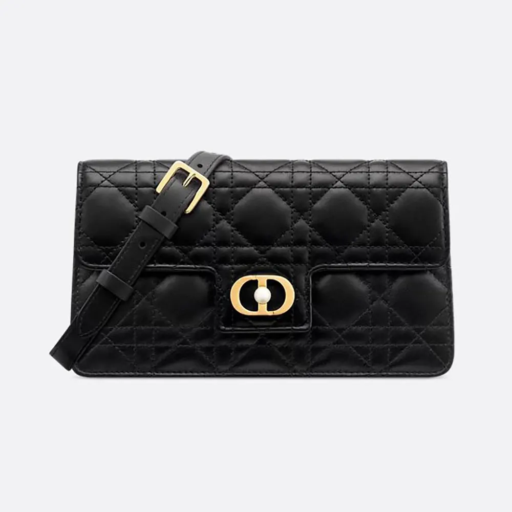 Dior Women Jolie Mini Bag Black Cannage Lambskin S3117UNJB