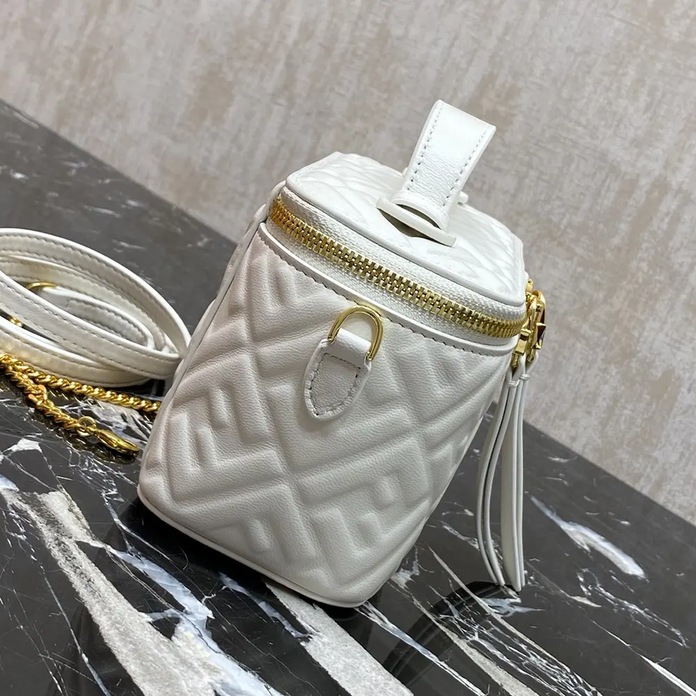 Fendi Women Vanity Camelia Nappa Leather Mini-Bag With FF Motif