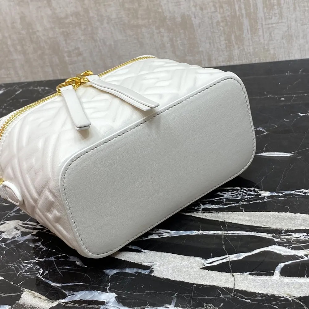 Fendi Women Vanity Camelia Nappa Leather Mini-Bag With FF Motif