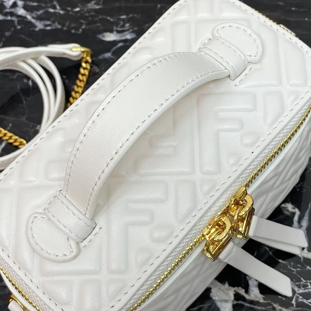 Fendi Women Vanity Camelia Nappa Leather Mini-Bag With FF Motif