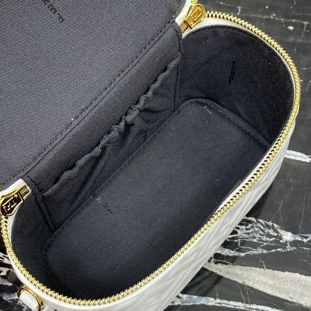 Fendi Women Vanity Camelia Nappa Leather Mini-Bag With FF Motif