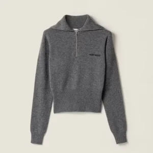 Miu Miu Women Cashmere Half-Zipper Sweater MMLB4717SA