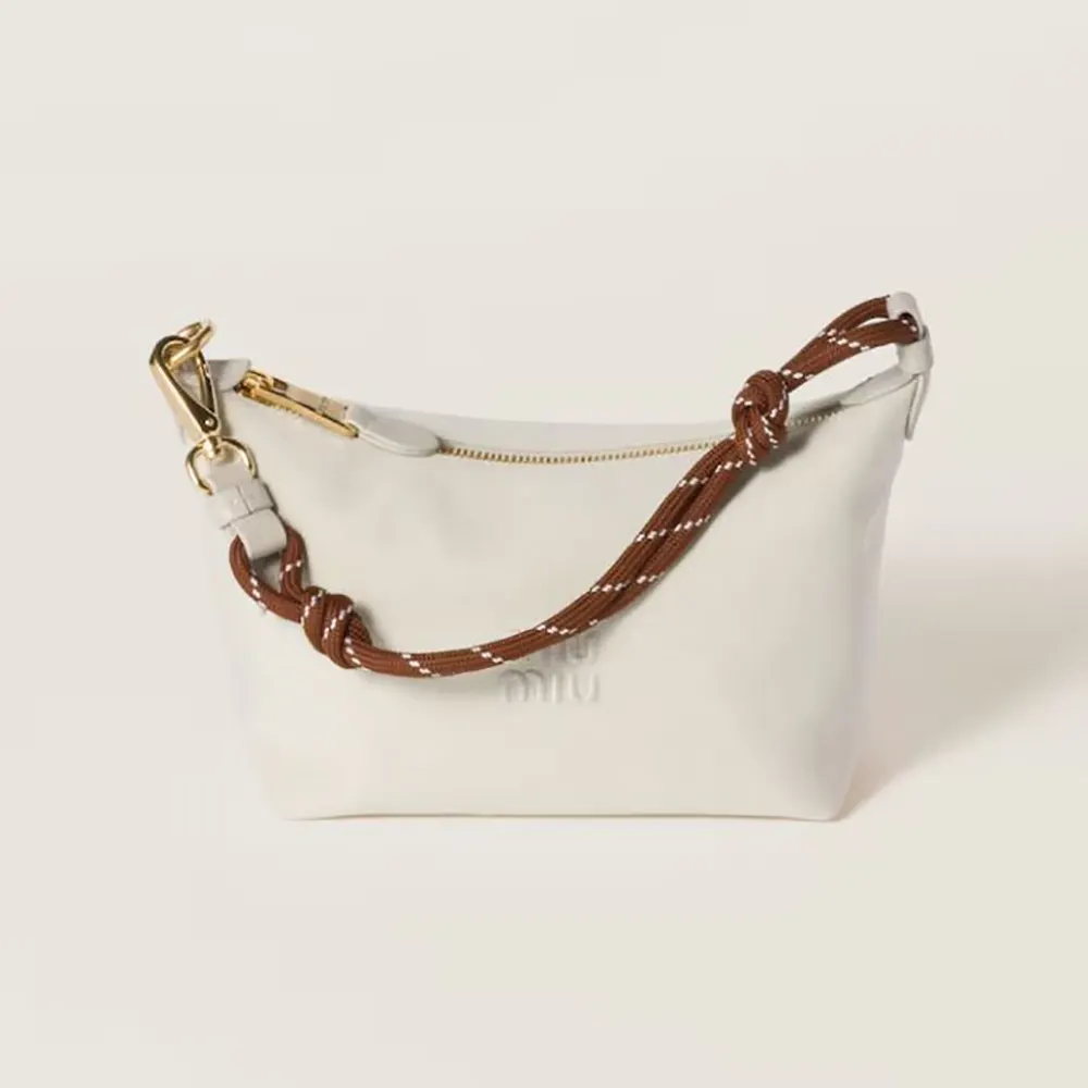 Miu Miu Women Gabardine Pouch-White 5NE8412IA7F0C42