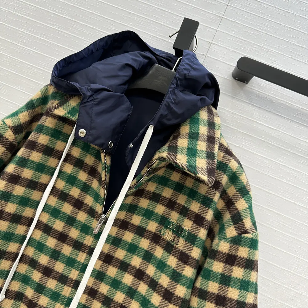 Miu Miu Women Gingham Check And Technical Fabric Jacket ML1268175X