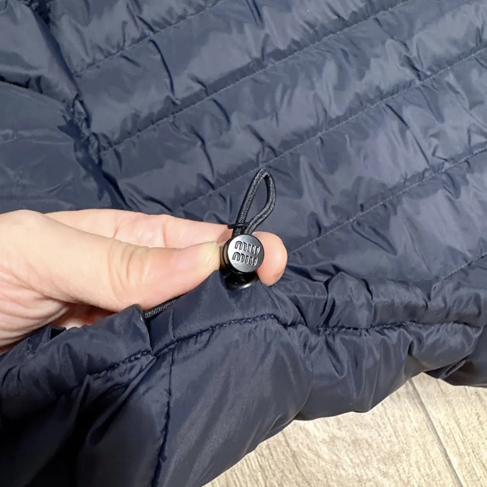 Miu Miu Women Light Pongé Down Vest with Embroidered logo ML1345