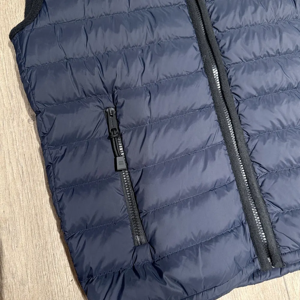 Miu Miu Women Light Pongé Down Vest with Embroidered logo ML1345