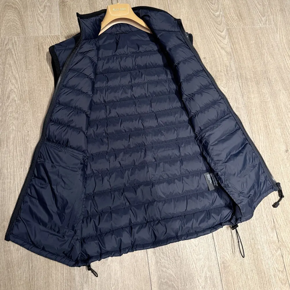 Miu Miu Women Light Pongé Down Vest with Embroidered logo ML1345