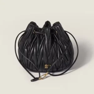 Miu Miu Women Matelassé Nappa Leather Pouch-Black 5ND022